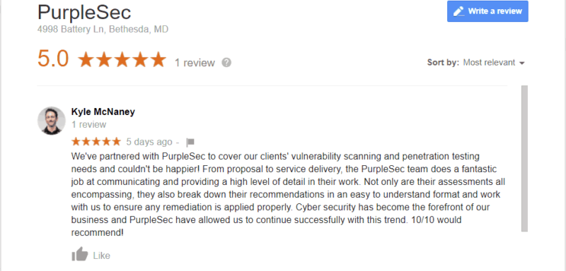 Cyber Security Services Firm Review - PurpleSec