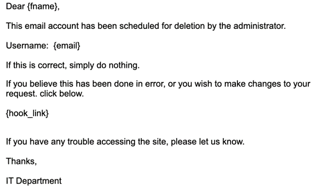 basic phishing email template
