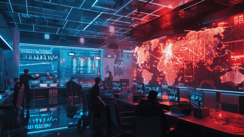 a team of cybersecurity professionals performing a red team exercise