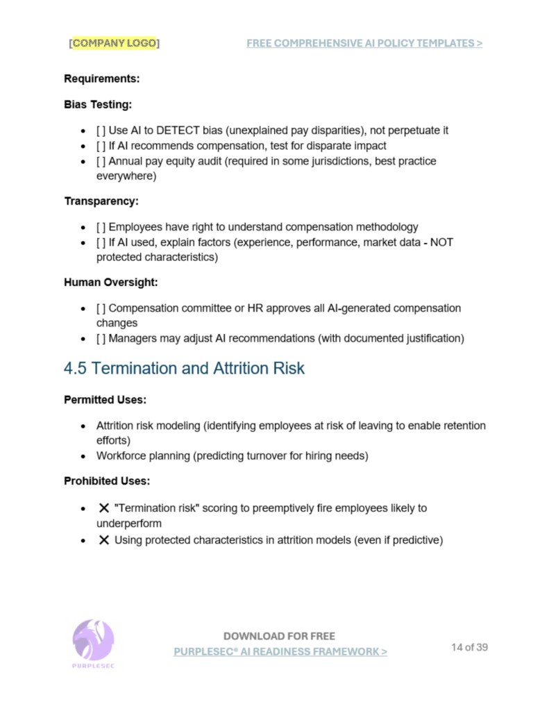 AI in human resources and employment policy termination and attrition risk