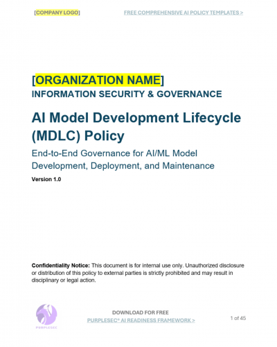 AI Model Development Lifecycle (AI MDLC) Policy Template​