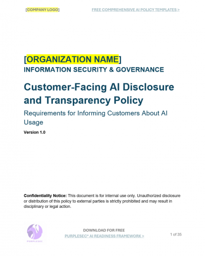 Customer-Facing AI Disclosure And Transparency Policy Template